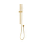 Round Brushed Brass Wall Mounted Sliding Rail with Water Hose & Wall Connector Only