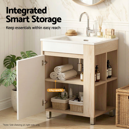 Vanity Unit 835mm Basin Bathroom Cabinet Side Storage Free Standing Sink