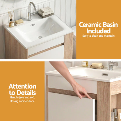 Vanity Unit 835mm Basin Bathroom Cabinet Side Storage Free Standing Sink
