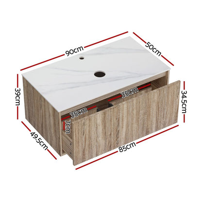 Vanity Unit 915mm Oak