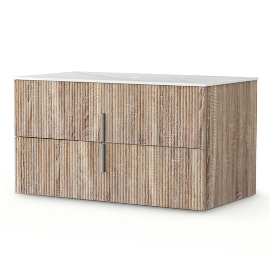 Vanity Unit 900mm Bathroom Cabinet Storage Wall Hung Timber Front Pine
