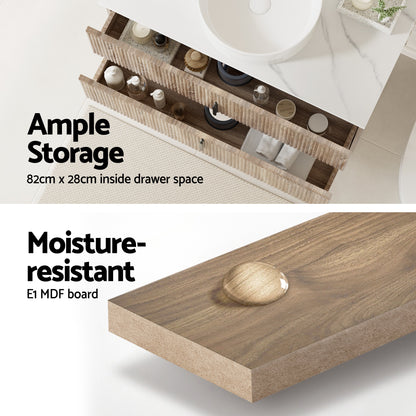 Vanity Unit 900mm Bathroom Cabinet Storage Wall Hung Timber Front Pine