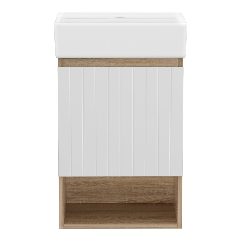 Vanity Unit 445mm Basin Bathroom Cabinet Storage Wall Hung Sink White