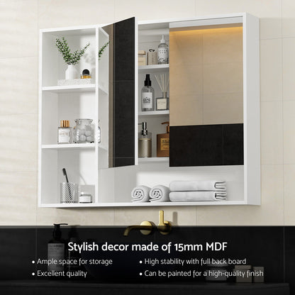 Bathroom Mirror Cabinet 100CM Vanity Medicine Wall Mounted Storage White