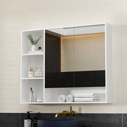 Bathroom Mirror Cabinet 100CM Vanity Medicine Wall Mounted Storage White