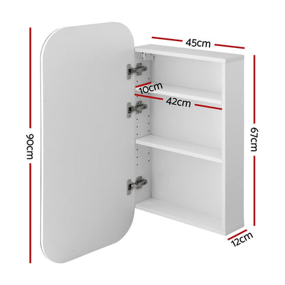 Bathroom Mirror Cabinet Medicine Shaving Arch Wall Hung 450x900mm White