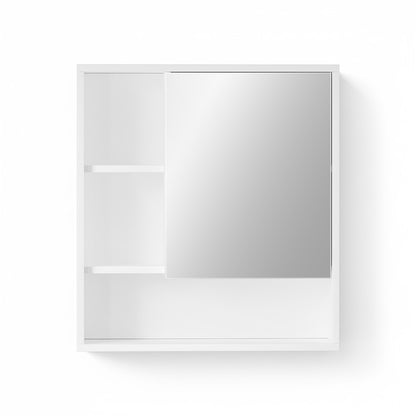 Bathroom Mirror Cabinet Mirrored Medicine Adjustable Shelf Wall Mounted 560mm White