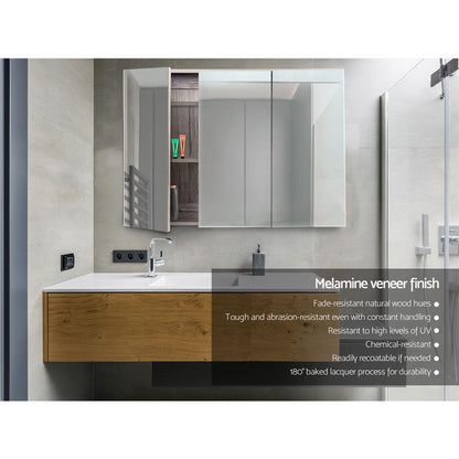 Bathroom Mirror Cabinet 900x720mm Oak