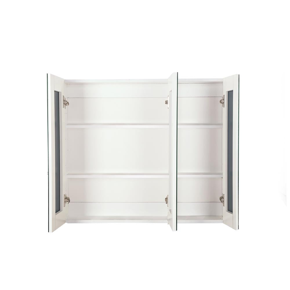 Bathroom Vanity Mirror with Storage Cabinet - White