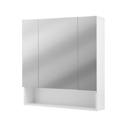 Bathroom Mirror Cabinet Medicine Adjustable Shelves Wall Hung 700x750mm White