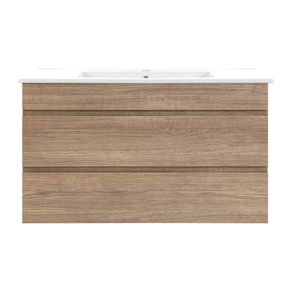Vanity Unit 915mm with Basin Oak