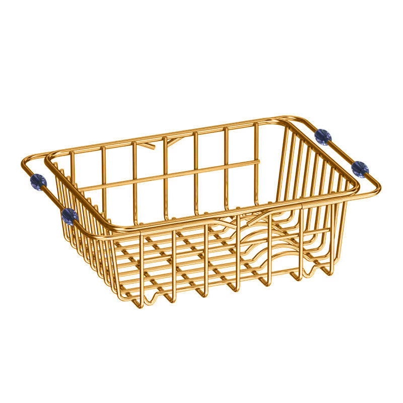 Flexible Stainless Steel Brushed Gold Sink Basket / Dish Rack