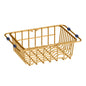 Flexible Stainless Steel Brushed Gold Sink Basket / Dish Rack