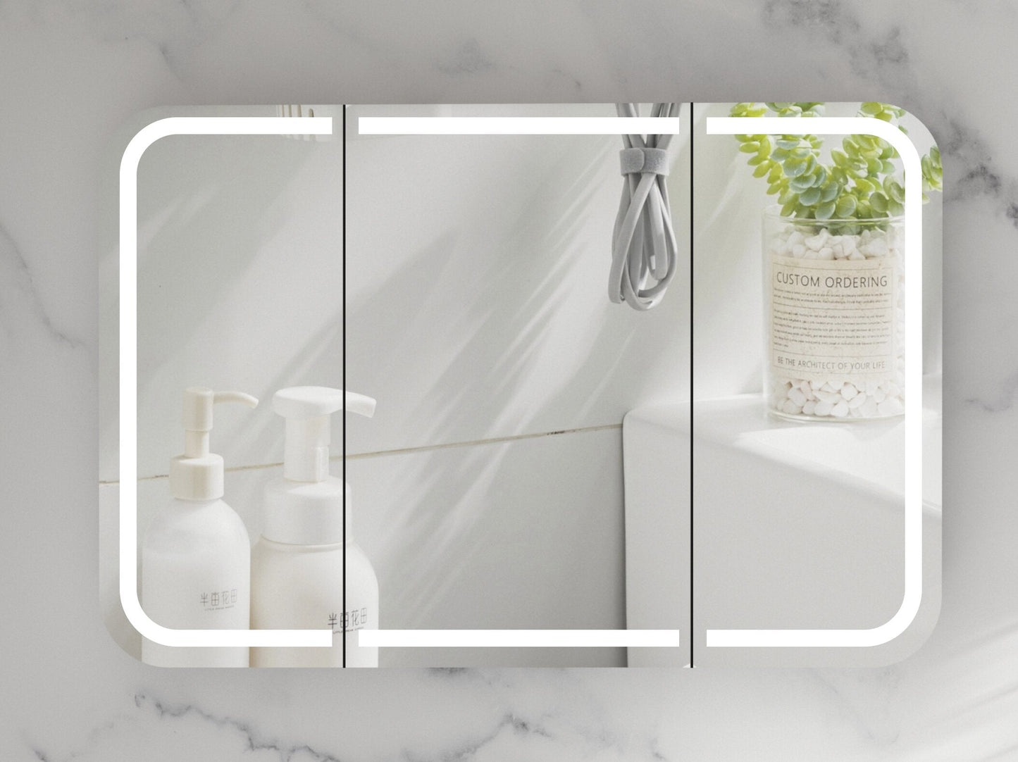 CARYSIL 1200x800mm Grand LED Matte White Shaving Cabinet