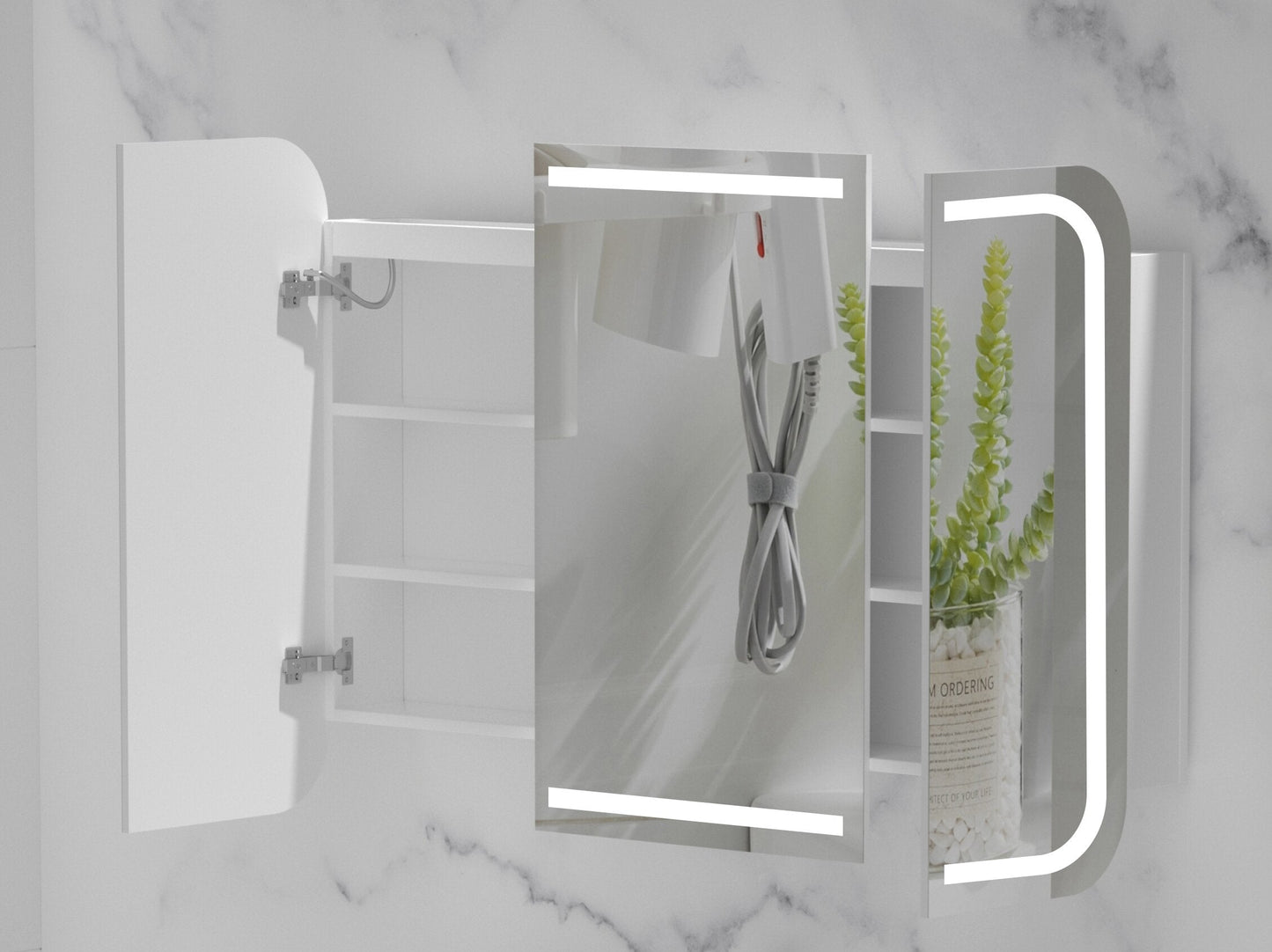CARYSIL 1200x800mm Grand LED Matte White Shaving Cabinet