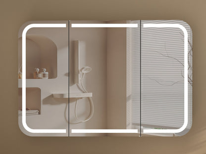 CARYSIL 1200x800mm Grand LED Walnut Shaving Cabinet