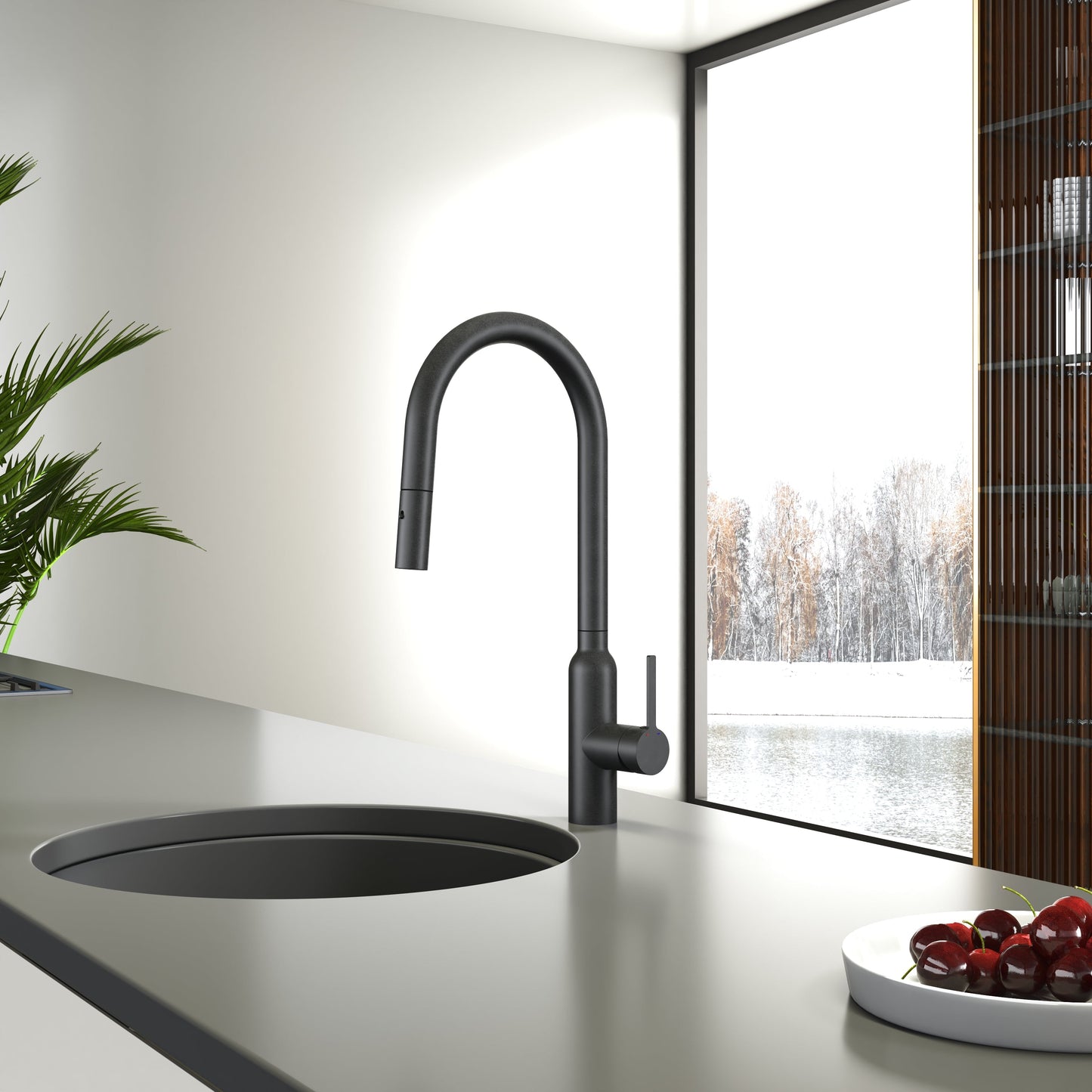 Carysil Round Gun Metal Pull Out Kitchen Mixer