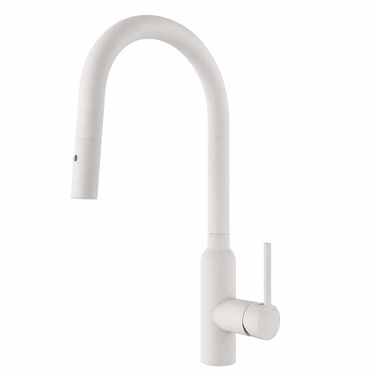 Carysil Round Granite White Pull Out Kitchen Mixer