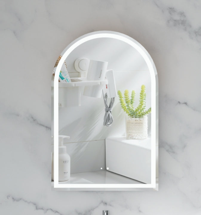 CARYSIL Imperial 600x900mm MATTE WHITE Arch LED Shaving Cabinet