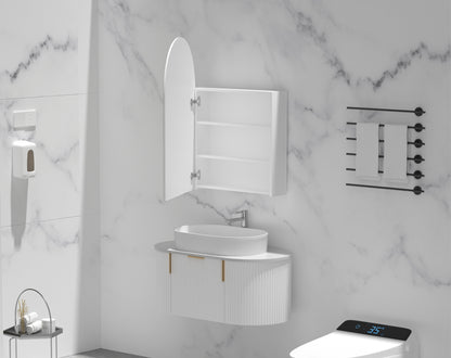 CARYSIL Imperial 600x900mm MATTE WHITE Arch Shaving Cabinet