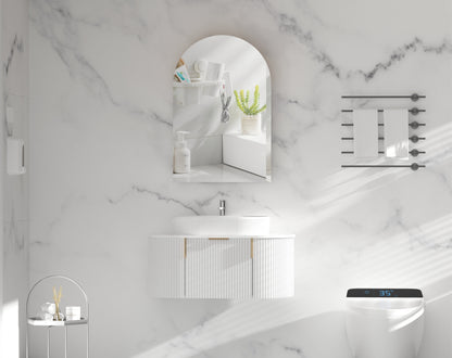 CARYSIL Imperial 600x900mm MATTE WHITE Arch Shaving Cabinet