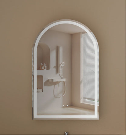 CARYSIL Imperial 600x900mm WALNUT Arch LED Shaving Cabinet