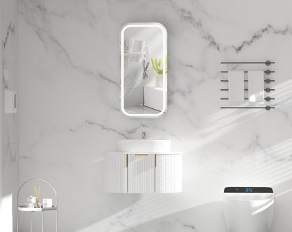 CARYSIL EARLS 450x900mm MATTE WHITE Squircle LED Shaving Cabinet