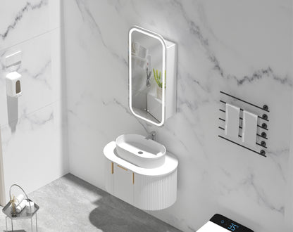 CARYSIL EARLS 450x900mm MATTE WHITE Squircle LED Shaving Cabinet