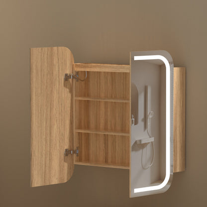 CARYSIL 750x800mm Grand Walnut LED Shaving Cabinet