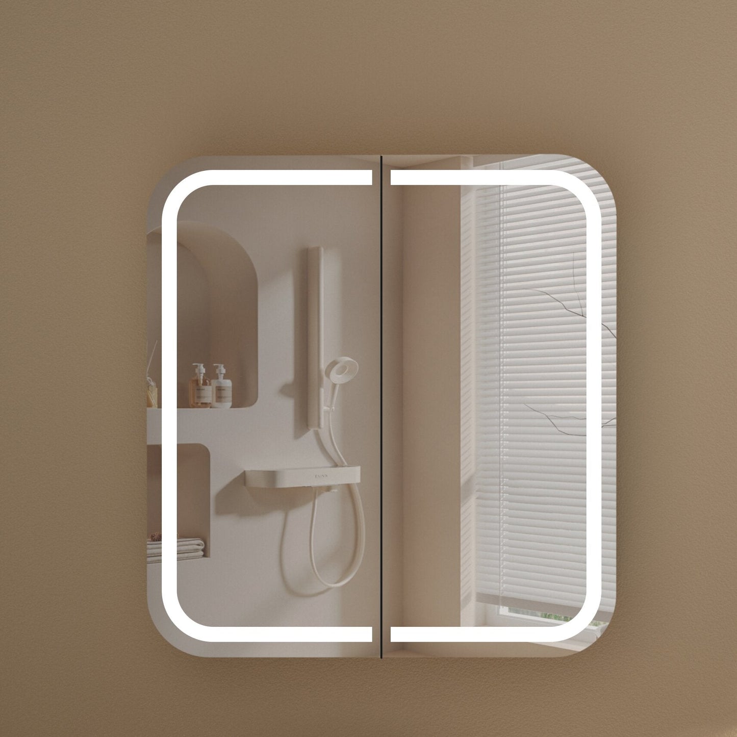 CARYSIL 750x800mm Grand Walnut LED Shaving Cabinet