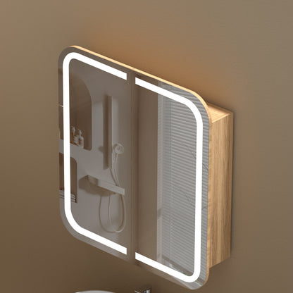 CARYSIL 750x800mm Grand Walnut LED Shaving Cabinet