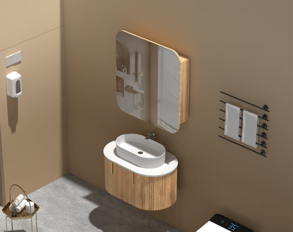 CARYSIL  750x800mm Grand Walnut Shaving Cabinet