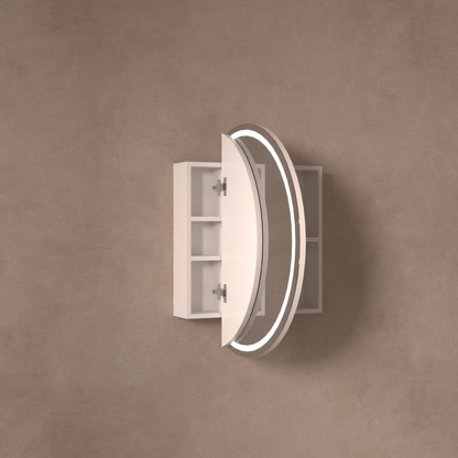CARYSIL Orbit Series Round  800x800mm Matte White LED Shaving Cabinet