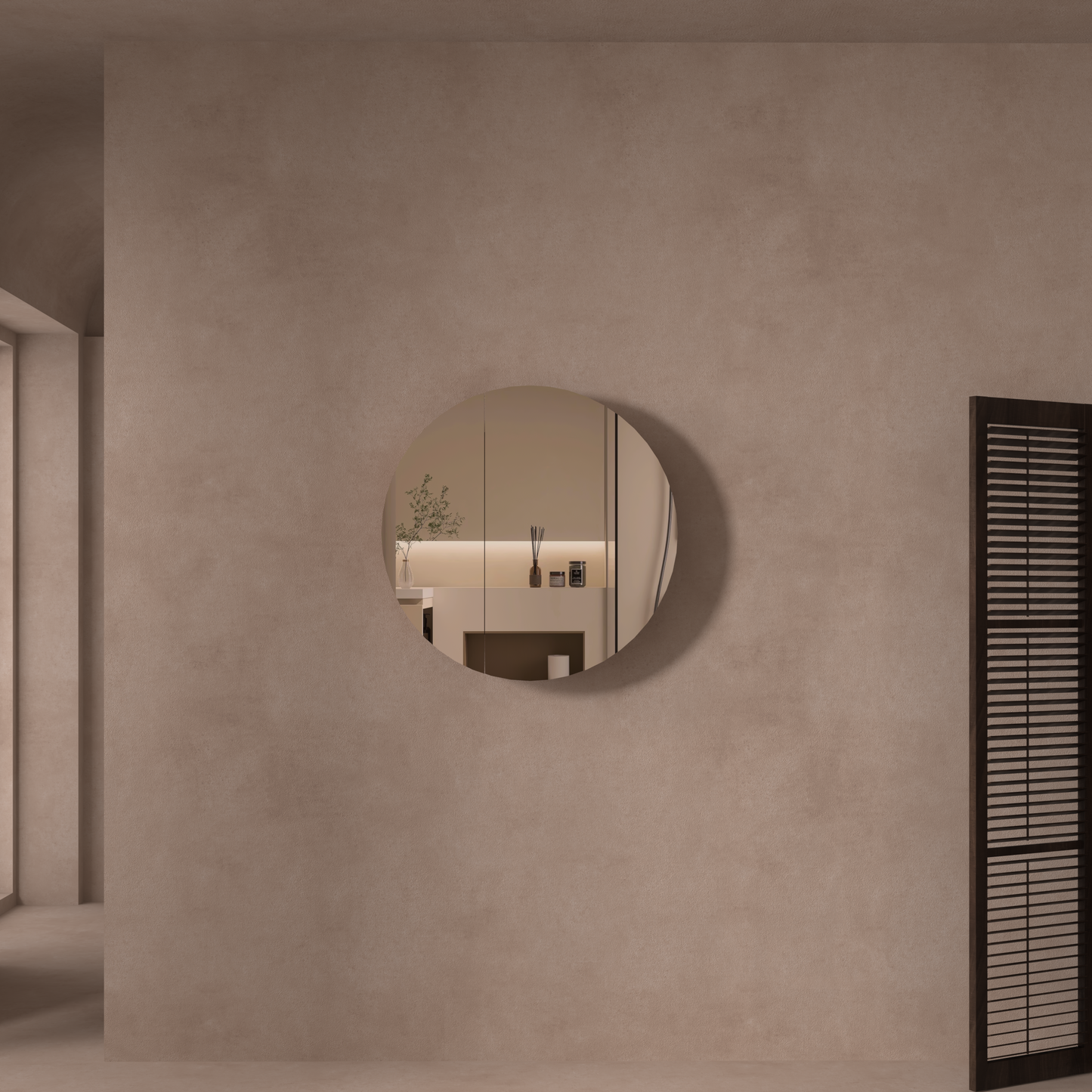 CARYSIL Orbit Series Round  800x800mm Matte White Shaving Cabinet