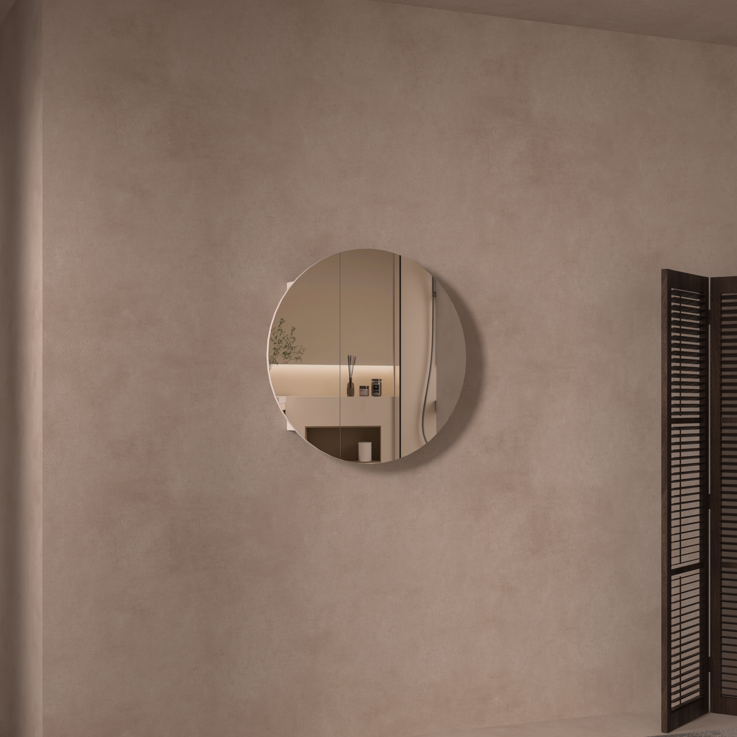 CARYSIL Orbit Series Round  800x800mm Matte White Shaving Cabinet