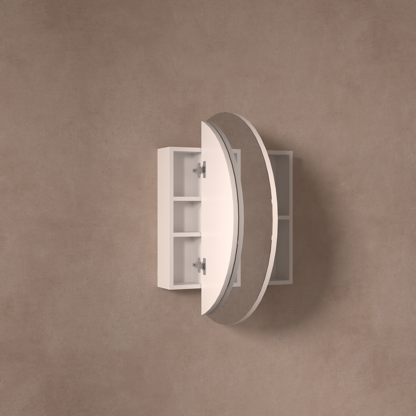 CARYSIL Orbit Series Round  800x800mm Matte White Shaving Cabinet