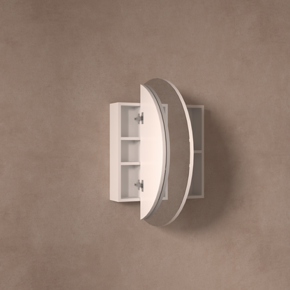 CARYSIL Orbit Series Round  800x800mm Matte White Shaving Cabinet