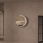 CARYSIL Orbit Series Round  800x800mm Walnut LED Shaving Cabinet