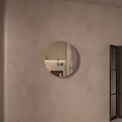 CARYSIL Orbit Series Round  800x800mm Walnut Shaving Cabinet
