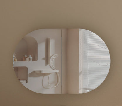 CARYSIL Mystic 900x600mm WALNUT OVAL Shaving Cabinet