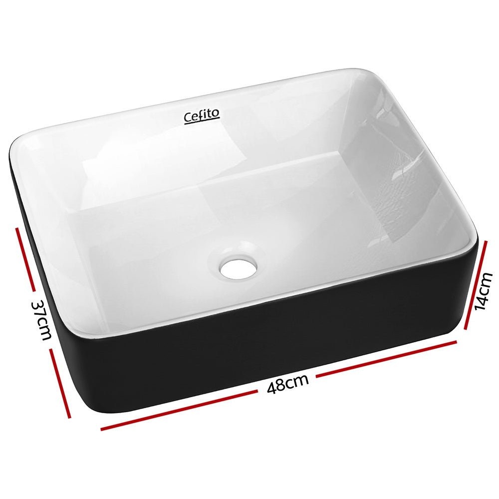 Bathroom Basin Ceramic Vanity Sink Hand Wash Bowl 48x37cm