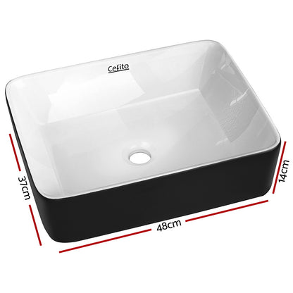 Bathroom Basin Ceramic Vanity Sink Hand Wash Bowl 48x37cm
