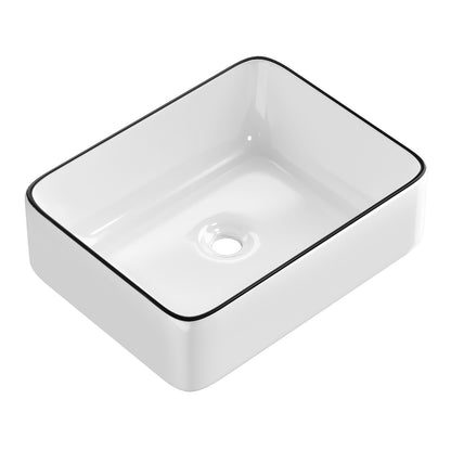 Bathroom Basin Ceramic Vanity Sink Hand Wash Bowl Above Counter 48x37cm