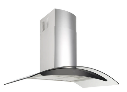 900mm Stainless Steel and Curved Glass Canopy Rangehood Motor With LED light bar