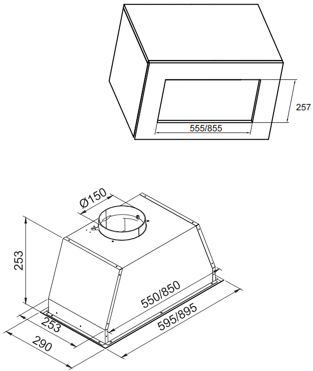 Carysil Stainless Steel Built-in Canopy Rangehood 90CM