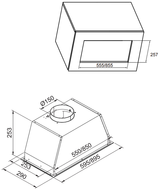 Carysil Stainless Steel Built-in Canopy Rangehood 90CM