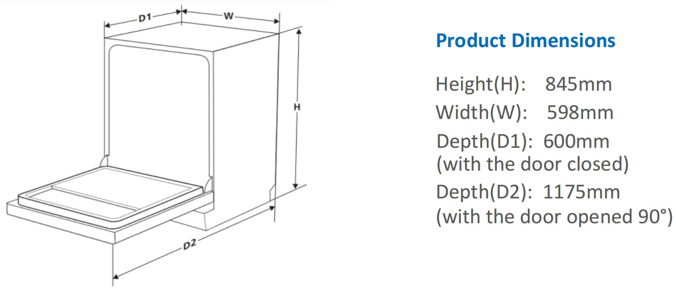 Carysil Freestanding Dishwasher 14 Place Sett
