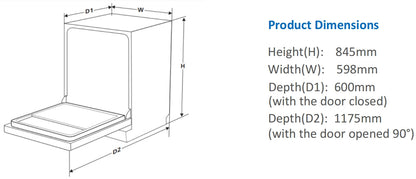 Carysil Freestanding Dishwasher 14 Place Sett