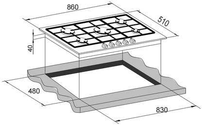 Carysil Built-In Stainless Steel Cooktop 90cm