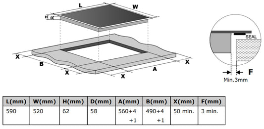 Carysil Built- In Induction Hob 60CM